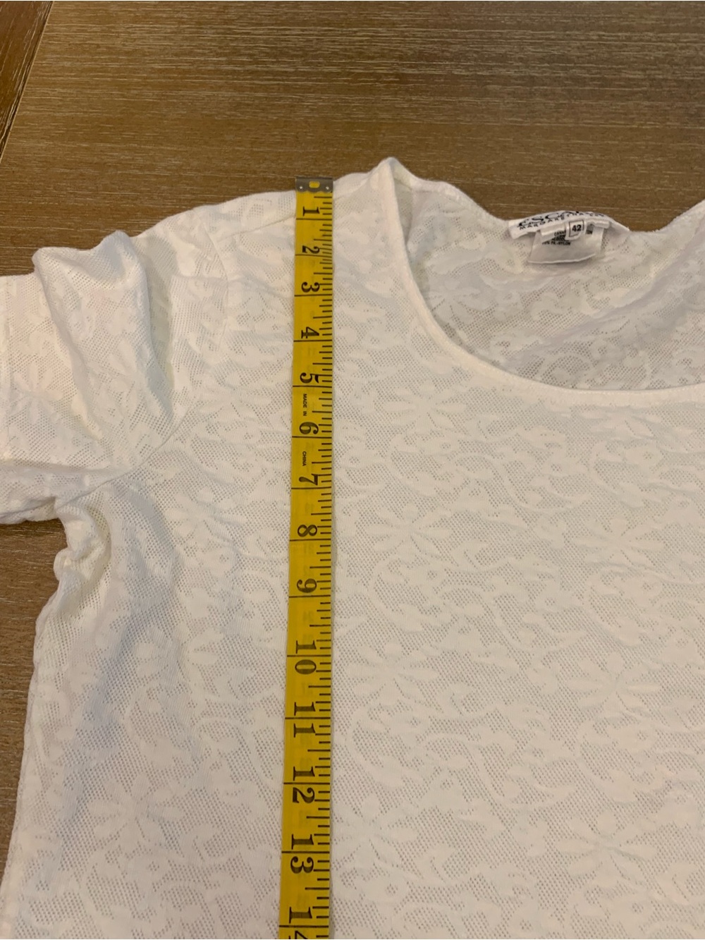 Escada Crisp White Textured Short Sleeve Tee - Picture 7 of 10